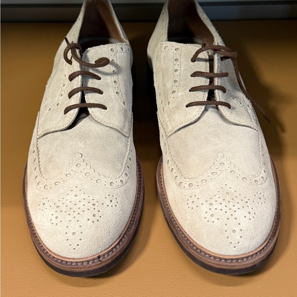 Brunello Cucinelli Light Beige Suede Oxfords - Picture 8 of 8